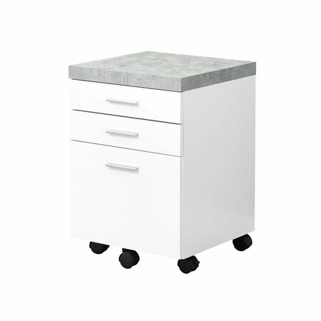 TOWELS USA Filing Cabinet 3 Drawer with Cement-Look On Castor White TO3061467